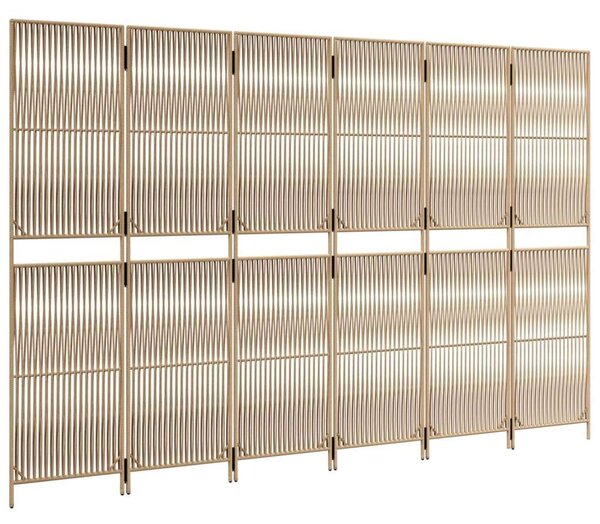 VidaXL Polyrattan Térelválasztó - Bézs - 6 Panel - 294x180cm