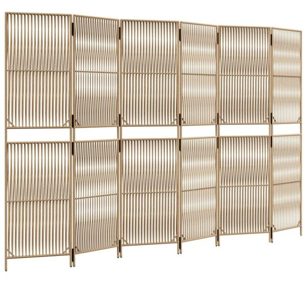 VidaXL Polyrattan Térelválasztó - Bézs - 6 Panel - 294x180cm