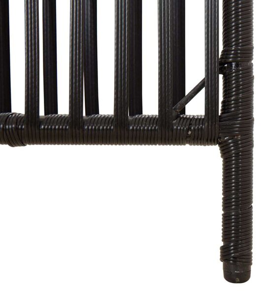 VidaXL - 5 Panéles Térelválasztó - Polyrattan - Fekete - 245x200cm