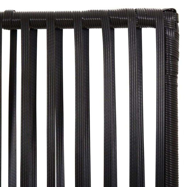VidaXL - 5 Panéles Térelválasztó - Polyrattan - Fekete - 245x200cm