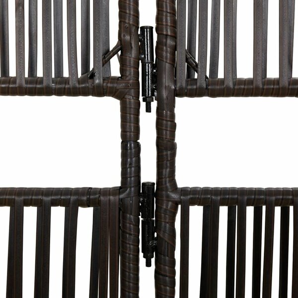 Polyrattan Térelválasztó - 4 Panel - Szürke - 196x200cm