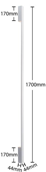 Arcchio Ivano LED fali lámpa, 170 cm, fehér, Fehér / opál, Folyosó, Alumínium, Modern