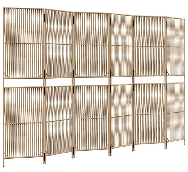 VidaXL Polyrattan Térelválasztó - Bézs - 6 Panel - 294x180cm
