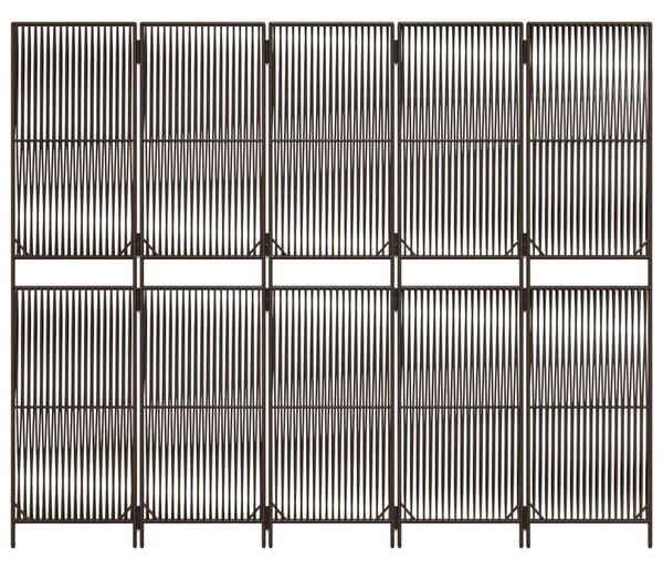 VidaXL Polyrattan Térelválasztó - Barna - 5 Panel - 245x200cm