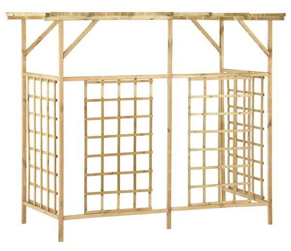 Impregnált fenyőfa kerti pergola 3 szemeteskukához
