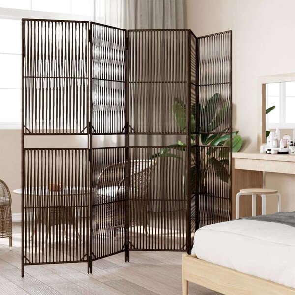 VidaXL Polyrattan Térelválasztó - Barna - 5 Panel - 245x200cm