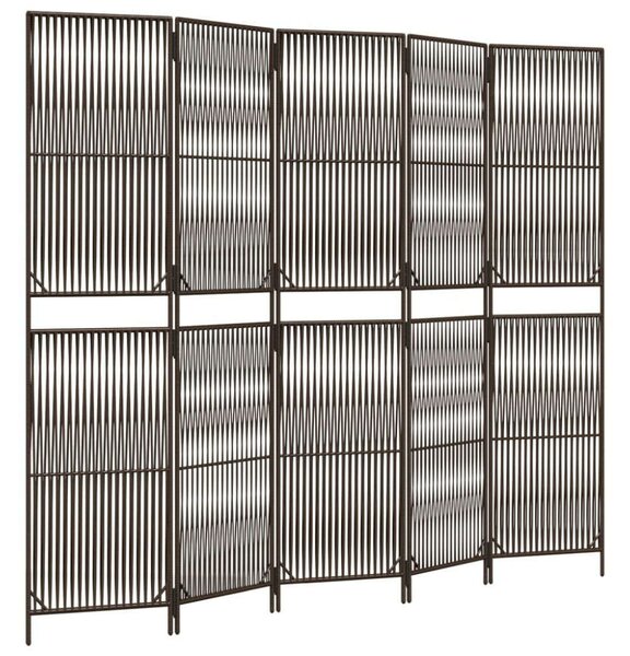 VidaXL Polyrattan Térelválasztó - Barna - 5 Panel - 245x200cm