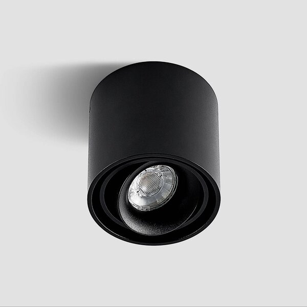 Arcchio downlight Walza, fekete, fém, Ø 9,3cm, GU10, dimmelhető, Fekete, Folyosó, Alumínium, Modern
