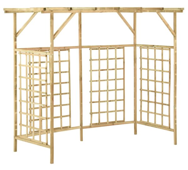 Impregnált fenyőfa kerti pergola 3 szemeteskukához
