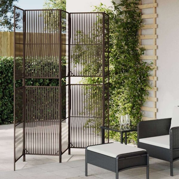 VidaXL Polyrattan Térelválasztó - Barna - 5 Panel - 245x200cm
