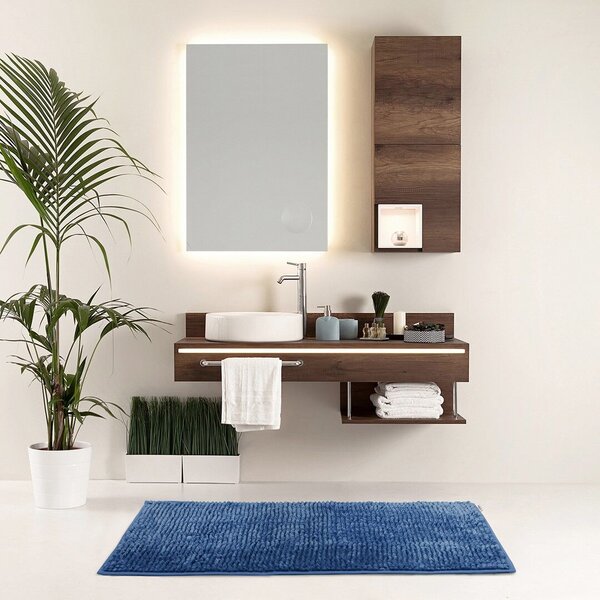 Fürdőszobaszőnyeg BATI szín sötétkék motívum modern 50x80+40x50 ameliahome