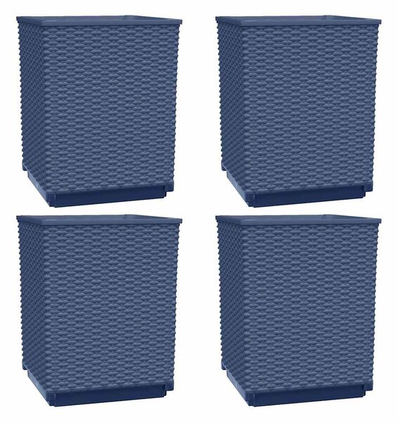 4 db kékszürke polipropilén növénytartó 30 x 30 x 37 cm
