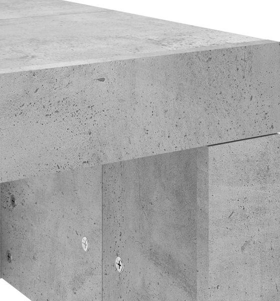 Betonszürke szerelt fa dohányzóasztal 102 x 50 x 36 cm