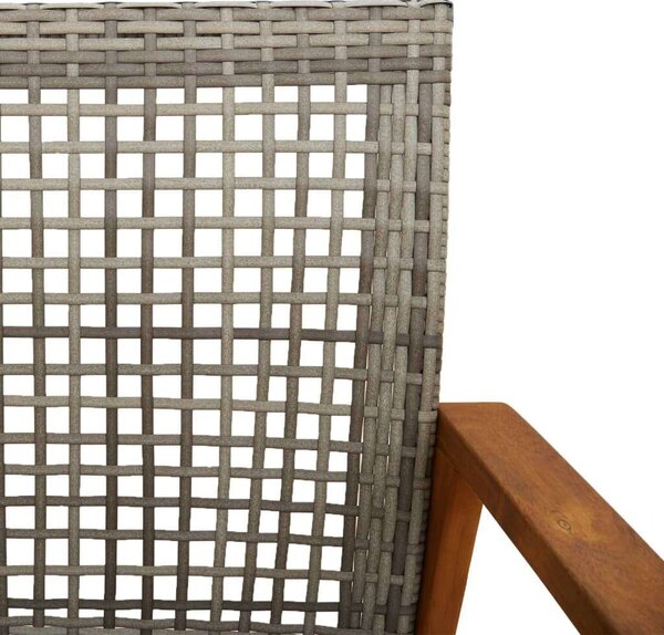 VidaXL Kerti Pad - Polyrattan és Akácfa - 112 cm