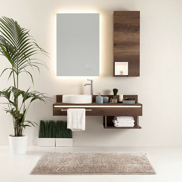 Fürdőszobaszőnyeg BATI szín púderrózsaszín motívum modern 50x70 ameliahome