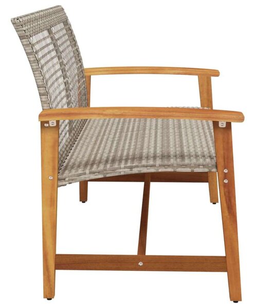 VidaXL Kerti Pad - Polyrattan és Akácfa - 112 cm