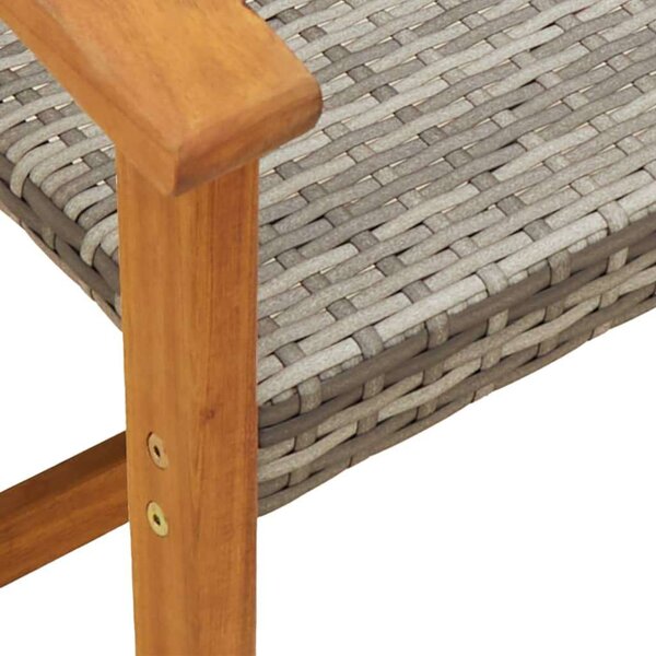 VidaXL Kerti Pad - Polyrattan és Akácfa - 112 cm