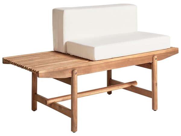 Kerti pad ülőpárnával GIAVENO 135 cm Akácfa Törtfehér