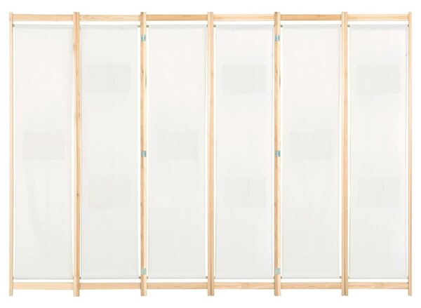 Krémszínű 6-paneles szövetparaván 240 x 170 x 4 cm