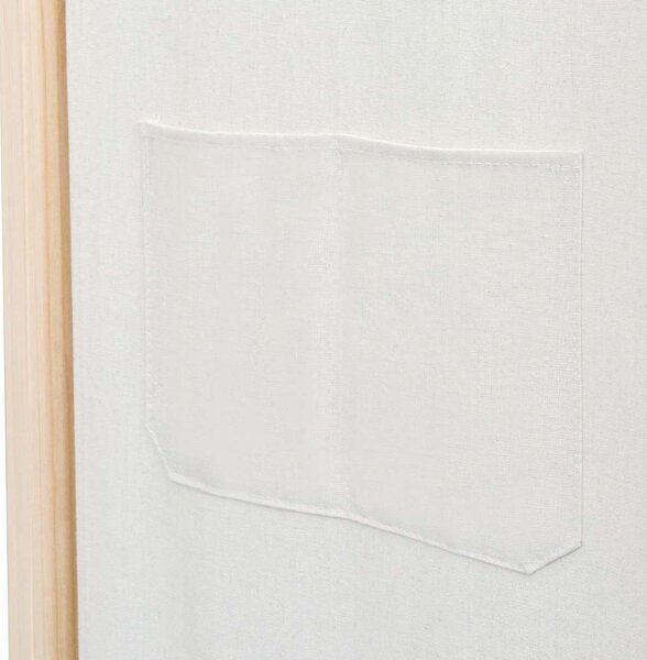 Krémszínű 6-paneles szövetparaván 240 x 170 x 4 cm