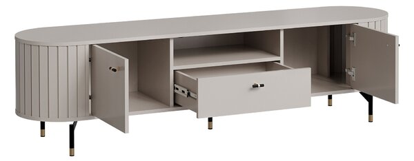 TV-állvány Novmono 116, Közepes sűrűségű farostlemez, Laminált forgácslap, 49x181x40cm, Kasmír