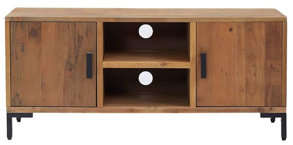 Barna tömör újrahasznosított fenyőfa TV-szekrény 110x35x48 cm