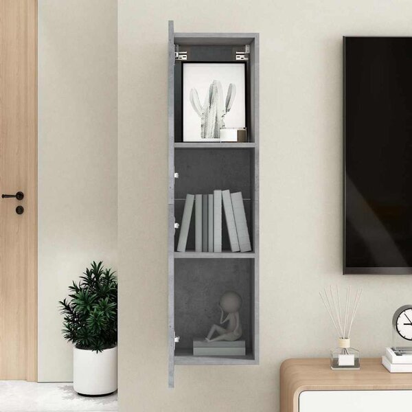 Betonszürke szerelt fa TV-szekrény 30,5 x 30 x 110 cm