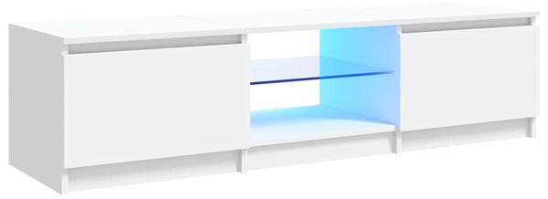 Fehér TV-szekrény LED lámpákkal 140 x 40 x 36 cm