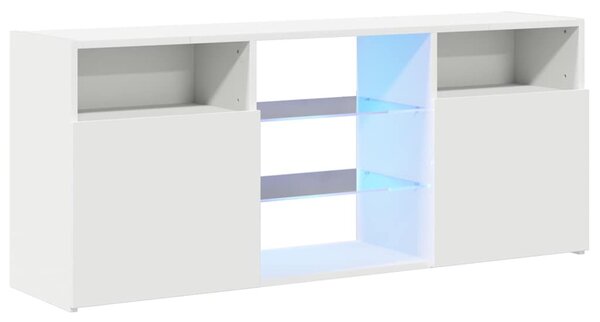 Fehér TV-szekrény LED lámpákkal 120 x 30 x 50 cm