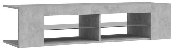 Betonszürke TV-szekrény LED-lámpákkal 135 x 39 x 30 cm