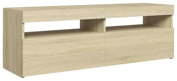 Sonoma tölgy színű TV-szekrény LED-lámpákkal 120 x 35 x 40 cm