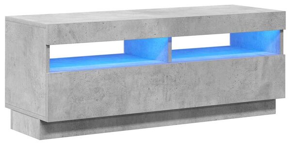 Betonszürke TV-szekrény LED-lámpákkal 100 x 35 x 40 cm