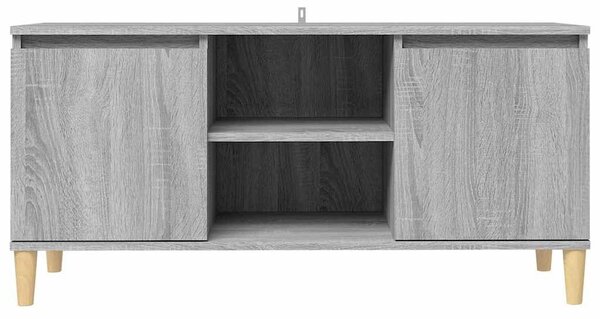 Szürke sonoma színű TV-szekrény tömör falábakkal 103,5x35x50 cm