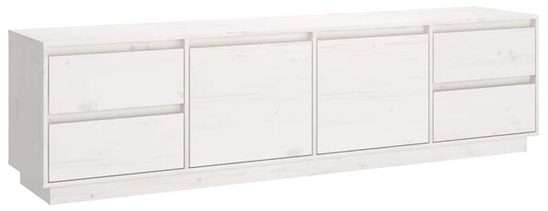Fehér tömör fenyőfa TV-szekrény 176 x 37 x 47,5 cm