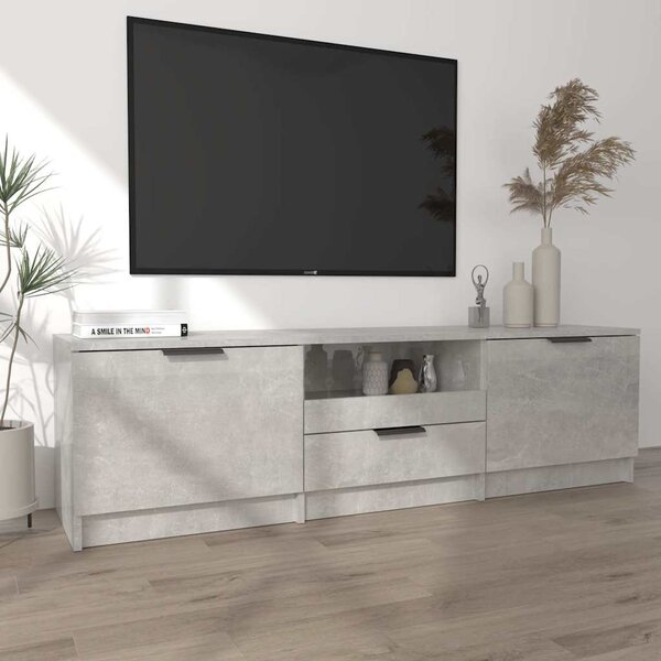 Betonszürke szerelt fa TV-szekrény 140x35x40 cm