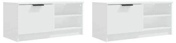 2 db fehér szerelt fa TV-szekrény 80 x 35 x 36,5 cm