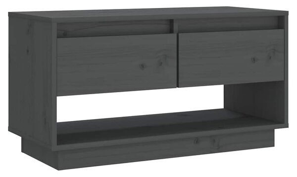 Szürke tömör fenyőfa TV-szekrény 74x34x40 cm