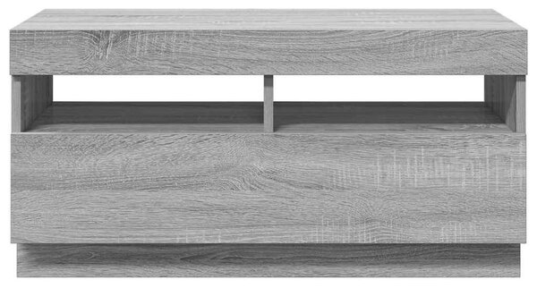 Szürke sonoma TV-szekrény LED világítással 80 x 35 x 40 cm