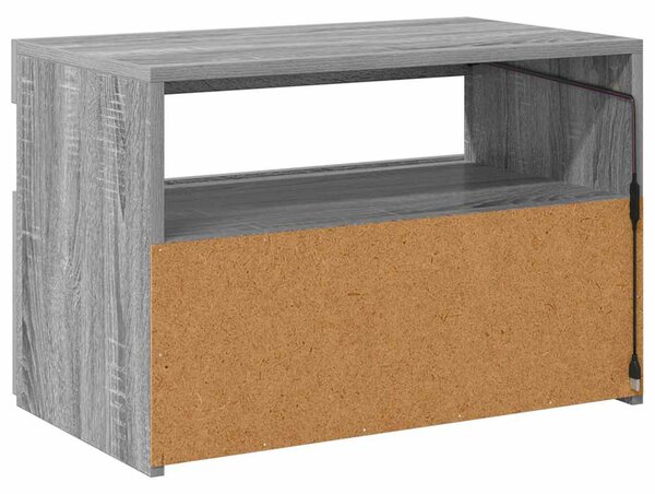 Szürke sonoma színű TV-szekrény LED-ekkel 60 x 35 x 40 cm