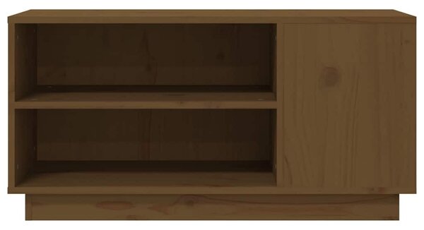 Mézbarna tömör fenyőfa TV-szekrény 80x35x40,5 cm