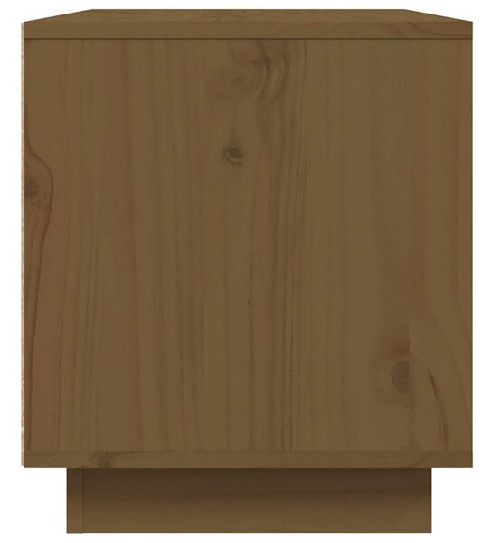 Mézbarna tömör fenyőfa TV-szekrény 80x35x40,5 cm