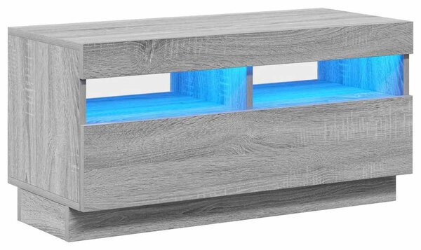 Szürke sonoma TV-szekrény LED világítással 80 x 35 x 40 cm