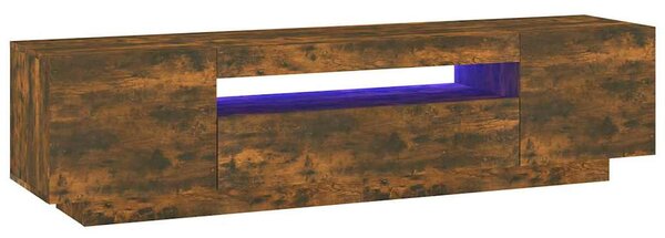 Füstös tölgy színű TV-szekrény LED-világítással 160x35x40 cm
