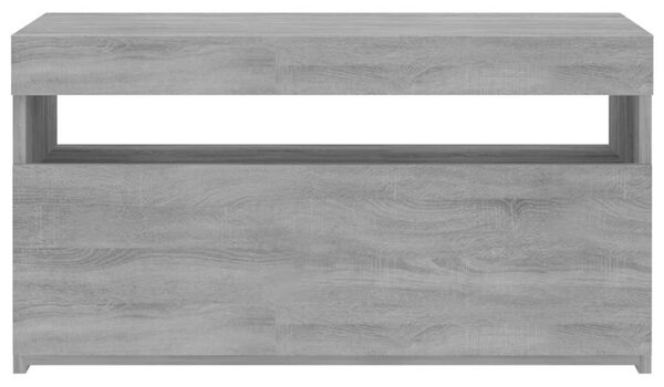 Szürke sonoma színű TV-szekrény LED-világítással 75x35x40 cm