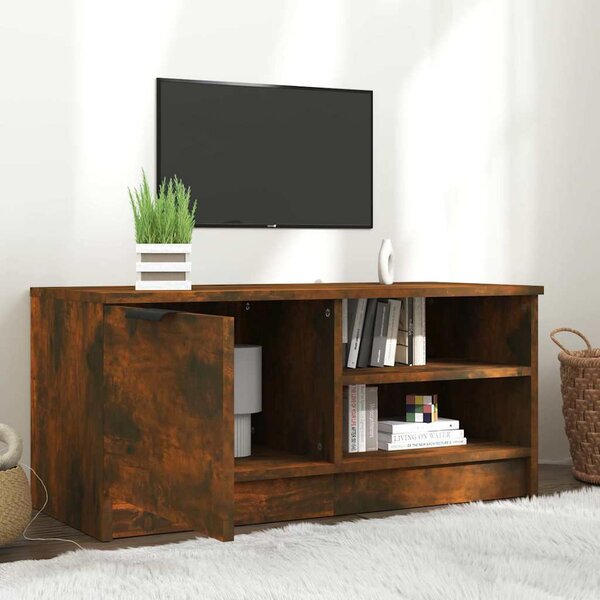 Füstös tölgyszínű szerelt fa TV-szekrény 80 x 35 x 36,5 cm