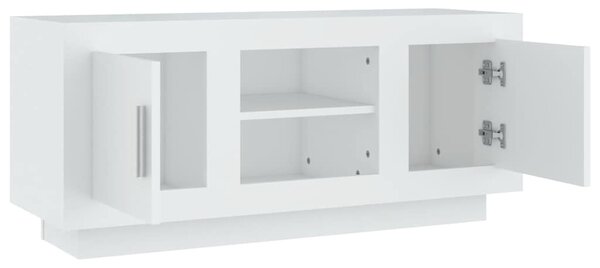 Fehér szerelt fa TV-szekrény 102 x 35 x 45 cm