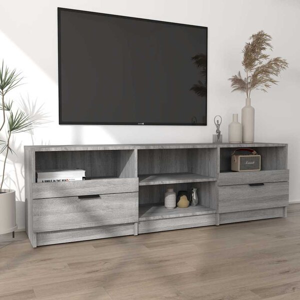 Szürke sonoma színű szerelt fa TV-szekrény 150 x 33,5 x 45 cm