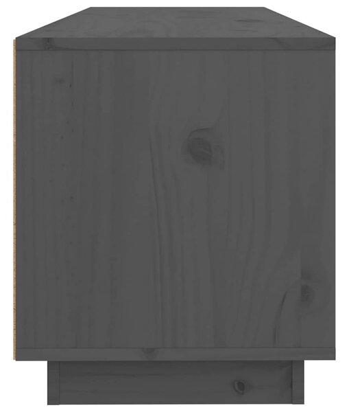 Szürke tömör fenyőfa TV-szekrény 100x34x40 cm
