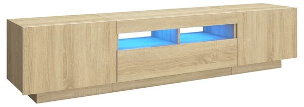Sonoma tölgy színű TV-szekrény LED-lámpákkal 180 x 35 x 40 cm