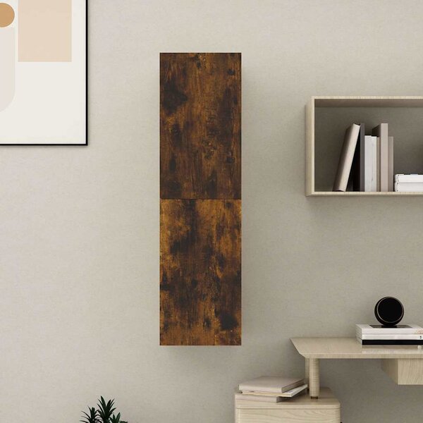 Füstös tölgy színű falra szerelhető TV-szekrény 30,5x30x110 cm